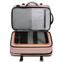 Bange Plecak wodoodporny Bange na laptopa 15.6" miejski podróżny 47x31x15-25 cm do pracy samolotu męski damski z portem USB Różowy