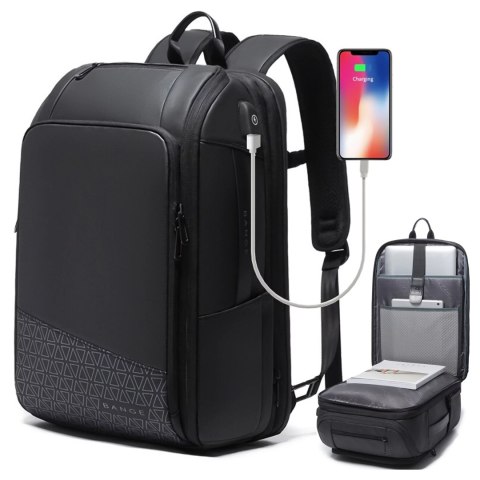 Bange Plecak wodoodporny Bange na laptopa 15.6" miejski podróżny 49x31x18 cm powiększany do pracy samolotu męski damski z gniazdem USB Bange Plecak wodoodporny Bange na laptopa 15.6" miejski podróżny 49x31x18 cm powiększany do pracy samolotu męski damski z gniazdem USB