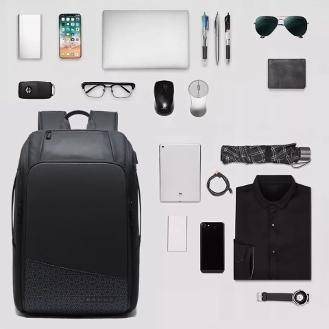 Bange Plecak wodoodporny Bange na laptopa 15.6" miejski podróżny 49x31x18 cm powiększany do pracy samolotu męski damski z gniazdem USB Bange Plecak wodoodporny Bange na laptopa 15.6" miejski podróżny 49x31x18 cm powiększany do pracy samolotu męski damski z gniazdem USB
