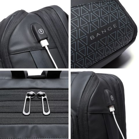 Bange Plecak wodoodporny Bange na laptopa 15.6" miejski podróżny 49x31x18 cm powiększany do pracy samolotu męski damski z gniazdem USB Bange Plecak wodoodporny Bange na laptopa 15.6" miejski podróżny 49x31x18 cm powiększany do pracy samolotu męski damski z gniazdem USB