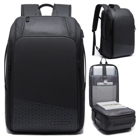 Bange Plecak wodoodporny Bange na laptopa 15.6" miejski podróżny 49x31x18 cm powiększany do pracy samolotu męski damski z gniazdem USB Bange Plecak wodoodporny Bange na laptopa 15.6" miejski podróżny 49x31x18 cm powiększany do pracy samolotu męski damski z gniazdem USB
