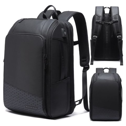 Bange Plecak wodoodporny Bange na laptopa 15.6" miejski podróżny 49x31x18 cm powiększany do pracy samolotu męski damski z gniazdem USB Bange Plecak wodoodporny Bange na laptopa 15.6" miejski podróżny 49x31x18 cm powiększany do pracy samolotu męski damski z gniazdem USB