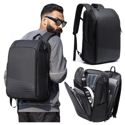 Bange Plecak wodoodporny Bange na laptopa 15.6" miejski podróżny 49x31x18 cm powiększany do pracy samolotu męski damski z gniazdem USB Bange Plecak wodoodporny Bange na laptopa 15.6" miejski podróżny 49x31x18 cm powiększany do pracy samolotu męski damski z gniazdem USB