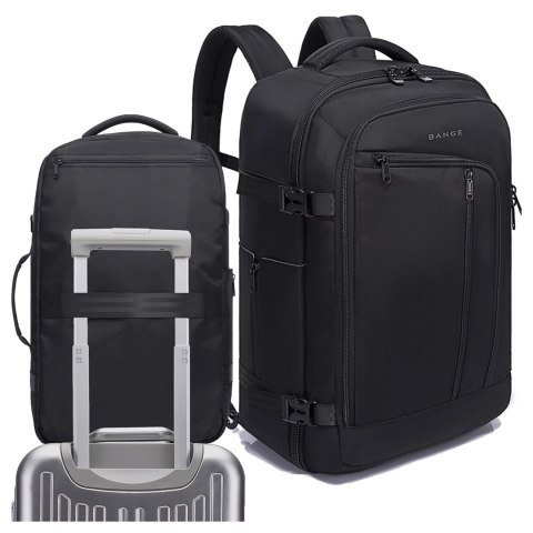 Bange Plecak wodoodporny Bange na laptopa 17" miejski podróżny 47x29x17 cm do pracy samolotu męski damski z 3 organizerami Czarny Bange Plecak wodoodporny Bange na laptopa 17" miejski podróżny 47x29x17 cm do pracy samolotu męski damski z 3 organizerami Czarny