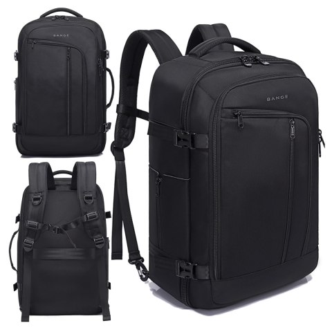 Bange Plecak wodoodporny Bange na laptopa 17" miejski podróżny 47x29x17 cm do pracy samolotu męski damski z 3 organizerami Czarny Bange Plecak wodoodporny Bange na laptopa 17" miejski podróżny 47x29x17 cm do pracy samolotu męski damski z 3 organizerami Czarny