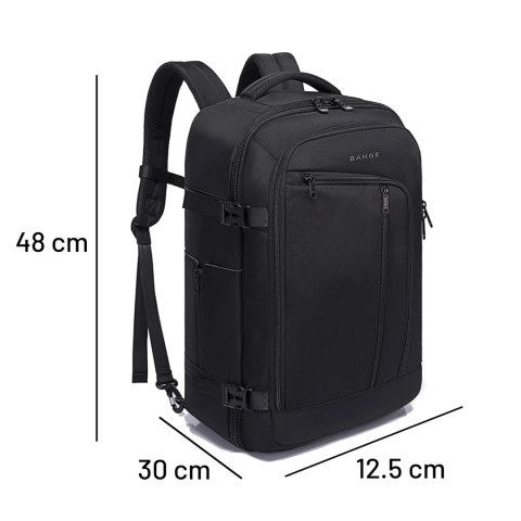Bange Plecak wodoodporny Bange na laptopa 17" miejski podróżny 47x29x17 cm do pracy samolotu męski damski z 3 organizerami Czarny Bange Plecak wodoodporny Bange na laptopa 17" miejski podróżny 47x29x17 cm do pracy samolotu męski damski z 3 organizerami Czarny