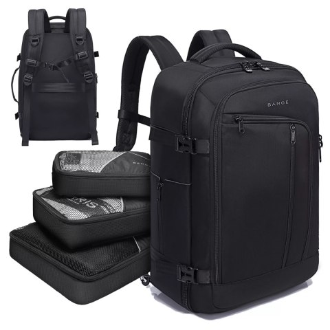 Bange Plecak wodoodporny Bange na laptopa 17" miejski podróżny 47x29x17 cm do pracy samolotu męski damski z 3 organizerami Czarny Bange Plecak wodoodporny Bange na laptopa 17" miejski podróżny 47x29x17 cm do pracy samolotu męski damski z 3 organizerami Czarny