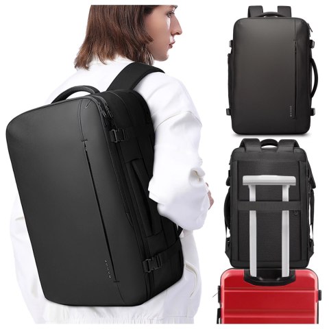 Bange Plecak wodoodporny Bange na laptopa 17" miejski podróżny 47.5x31x26 cm rozszerzany do pracy samolotu męski damski Czarny Bange Plecak wodoodporny Bange na laptopa 17" miejski podróżny 47.5x31x26 cm rozszerzany do pracy samolotu męski damski Czarny