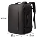 Bange Plecak wodoodporny Bange na laptopa 17" miejski podróżny 47.5x31x26 cm rozszerzany do pracy samolotu męski damski Czarny
