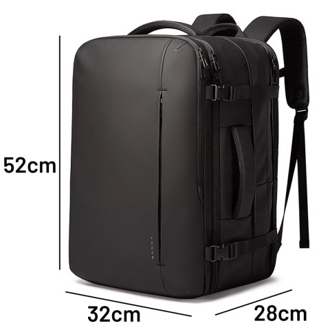 Bange Plecak wodoodporny Bange na laptopa 17" miejski podróżny 52x32x28 cm rozszerzany do pracy samolotu męski damski Czarny Bange Plecak wodoodporny Bange na laptopa 17" miejski podróżny 52x32x28 cm rozszerzany do pracy samolotu męski damski Czarny