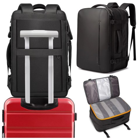Bange Plecak wodoodporny Bange na laptopa 17" miejski podróżny 52x32x28 cm rozszerzany do pracy samolotu męski damski Czarny Bange Plecak wodoodporny Bange na laptopa 17" miejski podróżny 52x32x28 cm rozszerzany do pracy samolotu męski damski Czarny
