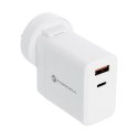 Forcell Ładowarka sieciowa 3w1 FORCELL F-ENERGY Typ C + USB A PD QC4.0 3A 45W z wymiennymi wtyczkami Biała