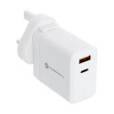 Forcell Ładowarka sieciowa 3w1 FORCELL F-ENERGY Typ C + USB A PD QC4.0 3A 45W z wymiennymi wtyczkami Biała