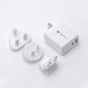 Forcell Ładowarka sieciowa 3w1 FORCELL F-ENERGY Typ C + USB A PD QC4.0 3A 45W z wymiennymi wtyczkami Biała