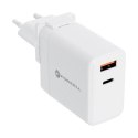 Forcell Ładowarka sieciowa 3w1 FORCELL F-ENERGY Typ C + USB A PD QC4.0 3A 45W z wymiennymi wtyczkami Biała