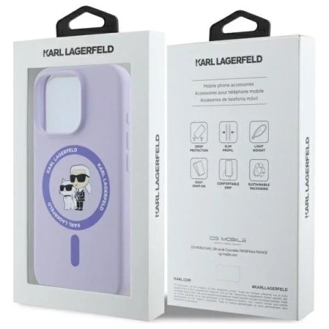 Karl Lagerfeld Etui Karl Lagerfeld do iPhone 16 Pro 6.3" Fioletowy MagSafe Hardcase Silicone Karl&Choupette Ring Karl Lagerfeld Etui Karl Lagerfeld do iPhone 16 Pro 6.3" Fioletowy MagSafe Hardcase Silicone Karl&Choupette Ring