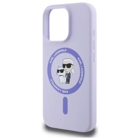 Karl Lagerfeld Etui Karl Lagerfeld do iPhone 16 Pro 6.3" Fioletowy MagSafe Hardcase Silicone Karl&Choupette Ring Karl Lagerfeld Etui Karl Lagerfeld do iPhone 16 Pro 6.3" Fioletowy MagSafe Hardcase Silicone Karl&Choupette Ring