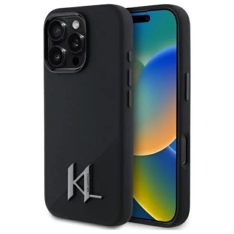 Karl Lagerfeld Etui Karl Lagerfeld do iPhone 16 Pro Max 6.9" Czarny MagSafe Hardcase Silicone Shadow Metal Initial Karl Lagerfeld Etui Karl Lagerfeld do iPhone 16 Pro Max 6.9" Czarny MagSafe Hardcase Silicone Shadow Metal Initial