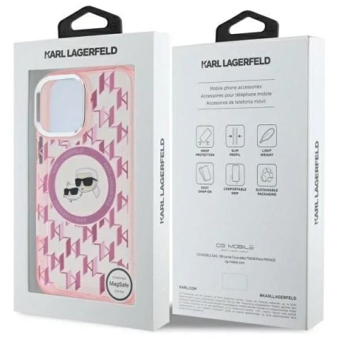 Karl Lagerfeld Etui Karl Lagerfeld do iPhone 16 Pro Max 6.9" Różowy MagSafe IML Monogram Karl&Choupette Head Karl Lagerfeld Etui Karl Lagerfeld do iPhone 16 Pro Max 6.9" Różowy MagSafe IML Monogram Karl&Choupette Head