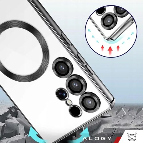 Alogy Etui do Samsung Galaxy S25 Ultra Alogy LuxeShield™️ Glamour Luxury Ring obudowa z osłoną aparatów Czarne Alogy Etui do Samsung Galaxy S25 Ultra Alogy LuxeShield™️ Glamour Luxury Ring obudowa z osłoną aparatów Czarne