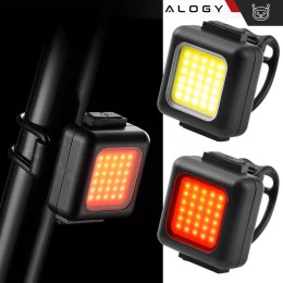 Alogy Lampka rowerowa na rower przednia tylna zestaw 2 lampek przód + tył COB USB Alogy Bike Light