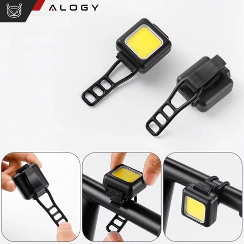Alogy Lampka rowerowa na rower przednia tylna zestaw 2 lampek przód + tył COB USB Alogy Bike Light Alogy Lampka rowerowa na rower przednia tylna zestaw 2 lampek przód + tył COB USB Alogy Bike Light