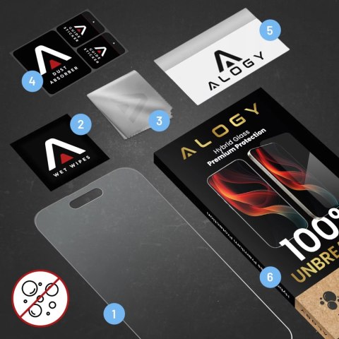 Alogy Szkło "NIETŁUKĄCE" do Apple iPhone 16 Pro Max hybrydowe Alogy Flexi Full Glass 9H płaskie na cały ekran Alogy Szkło "NIETŁUKĄCE" do Apple iPhone 16 Pro Max hybrydowe Alogy Flexi Full Glass 9H płaskie na cały ekran