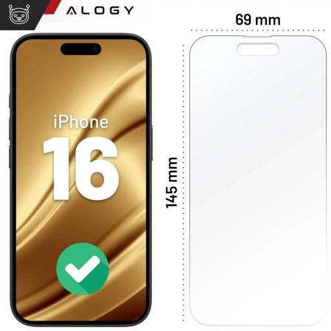 Alogy Szkło "NIETŁUKĄCE" do Apple iPhone 16 hybrydowe Alogy Flexi Full Glass 9H płaskie na cały ekran Alogy Szkło "NIETŁUKĄCE" do Apple iPhone 16 hybrydowe Alogy Flexi Full Glass 9H płaskie na cały ekran