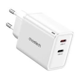 Choetech Ładowarka Sieciowa Choetech PD6013 GaN 65W 2x USB-C Biała
