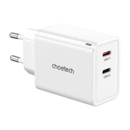 Choetech Ładowarka Sieciowa Choetech PD6013 GaN 65W 2x USB-C Biała
