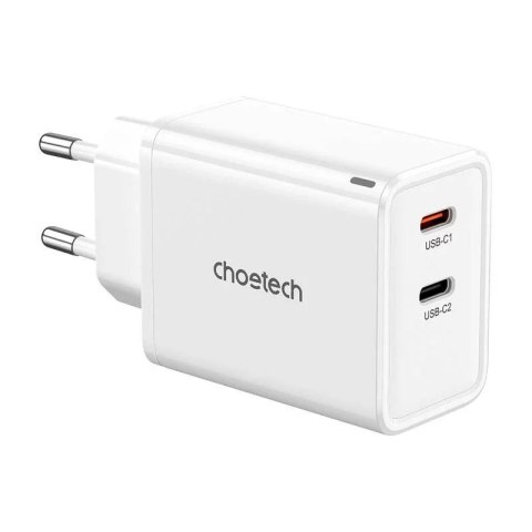 Choetech Ładowarka Sieciowa Choetech PD6013 GaN 65W 2x USB-C Biała Choetech Ładowarka Sieciowa Choetech PD6013 GaN 65W 2x USB-C Biała