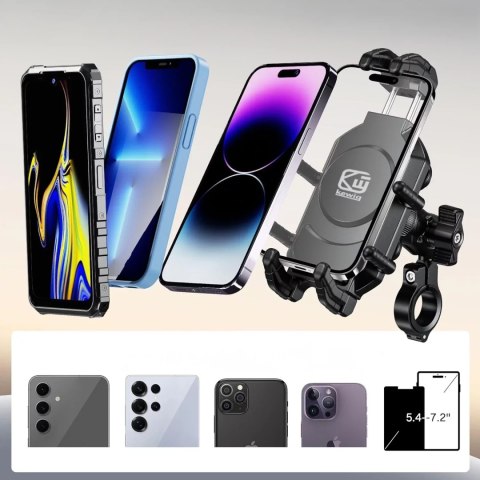 Kewig Uchwyt Motocyklowy Rowerowy na kierownicę KEWIG M26-C1 na telefon z systemem przeciwwstrząsowym na motor quada skuter Czarny Kewig Uchwyt Motocyklowy Rowerowy na kierownicę KEWIG M26-C1 na telefon z systemem przeciwwstrząsowym na motor quada skuter Czarny