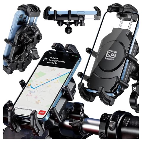 Kewig Uchwyt Motocyklowy Rowerowy na kierownicę KEWIG M26-C1 na telefon z systemem przeciwwstrząsowym na motor quada skuter Czarny Kewig Uchwyt Motocyklowy Rowerowy na kierownicę KEWIG M26-C1 na telefon z systemem przeciwwstrząsowym na motor quada skuter Czarny