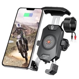 Kewig Uchwyt Motocyklowy na kierownicę KEWIG M14-A1 na telefon z ładowarką Qi + PD USB-C z systemem przeciwwstrząsowym na motor quada 