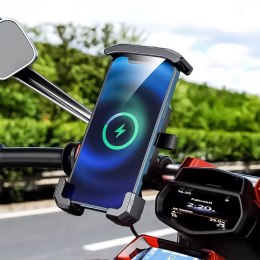 Kewig Uchwyt Motocyklowy na kierownicę KEWIG M14-A1 na telefon z ładowarką Qi + PD USB-C z systemem przeciwwstrząsowym na motor quada 