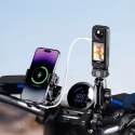Kewig Uchwyt Motocyklowy na kierownicę KEWIG M33-A1 na telefon z ładowarką Qi 15W + PD 30W USB-C z systemem przeciwwstrząsowym na moto