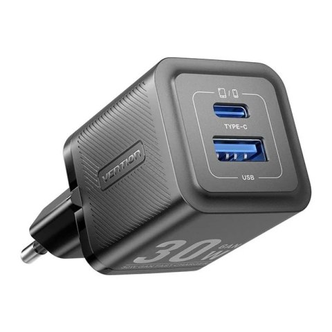 Vention Ładowarka Sieciowa Vention FEQB0-EU USB-C USB-A GaN 30W Czarna Vention Ładowarka Sieciowa Vention FEQB0-EU USB-C USB-A GaN 30W Czarna