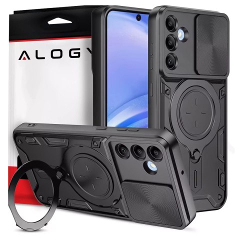 Alogy Etui do Samsung Galaxy S25+ Plus pancerne Slide Case Ring obudowa ochrona aparatu Alogy CamGuard Pro czarne Alogy Etui do Samsung Galaxy S25+ Plus pancerne Slide Case Ring obudowa ochrona aparatu Alogy CamGuard Pro czarne