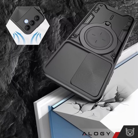 Alogy Etui do Samsung Galaxy S25+ Plus pancerne Slide Case Ring obudowa ochrona aparatu Alogy CamGuard Pro czarne Alogy Etui do Samsung Galaxy S25+ Plus pancerne Slide Case Ring obudowa ochrona aparatu Alogy CamGuard Pro czarne