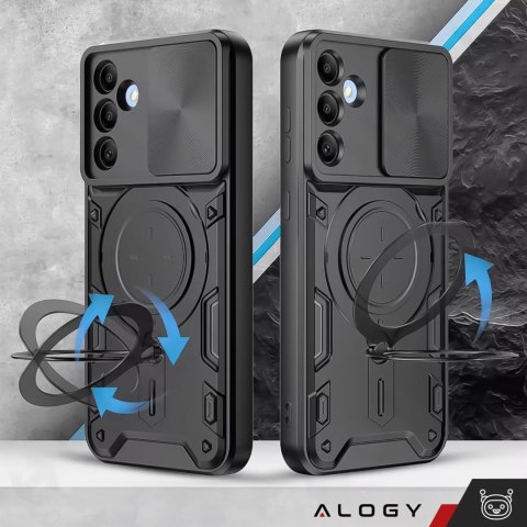 Alogy Etui do Samsung Galaxy S25+ Plus pancerne Slide Case Ring obudowa ochrona aparatu Alogy CamGuard Pro czarne Alogy Etui do Samsung Galaxy S25+ Plus pancerne Slide Case Ring obudowa ochrona aparatu Alogy CamGuard Pro czarne