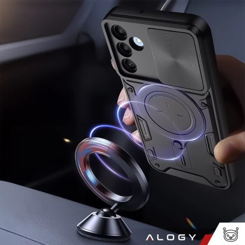 Alogy Etui do Samsung Galaxy S25+ Plus pancerne Slide Case Ring obudowa ochrona aparatu Alogy CamGuard Pro czarne Alogy Etui do Samsung Galaxy S25+ Plus pancerne Slide Case Ring obudowa ochrona aparatu Alogy CamGuard Pro czarne