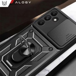 Alogy Etui do Samsung Galaxy S25+ Plus pancerne Slide Case Ring obudowa ochrona aparatu Camshield Alogy czarne