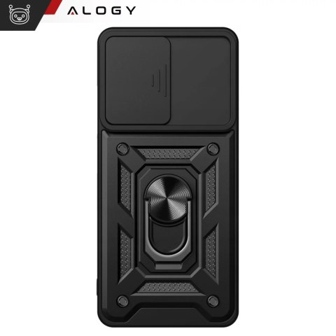 Alogy Etui do Samsung Galaxy S25 pancerne Slide Case Ring obudowa ochrona aparatu Camshield Alogy czarne Alogy Etui do Samsung Galaxy S25 pancerne Slide Case Ring obudowa ochrona aparatu Camshield Alogy czarne