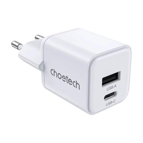 Choetech Ładowarka Sieciowa Choetech PD30W Dual Ports USB-C + USB-A GaN Biała Choetech Ładowarka Sieciowa Choetech PD30W Dual Ports USB-C + USB-A GaN Biała