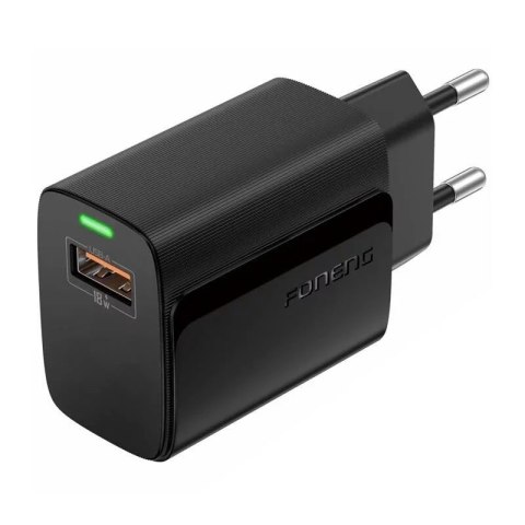 Foneng Ładowarka Foneng EU64 USB-A 20W QC3.0 PPS FCP LED Czarna Foneng Ładowarka Foneng EU64 USB-A 20W QC3.0 PPS FCP LED Czarna