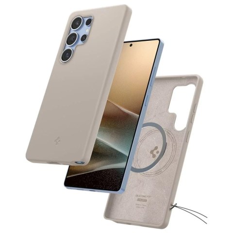Spigen Etui do Samsung Galaxy S25 Ultra Natural Titanium Spigen Silicone Fit Mag MagSafe Spigen Etui do Samsung Galaxy S25 Ultra Natural Titanium Spigen Silicone Fit Mag MagSafe