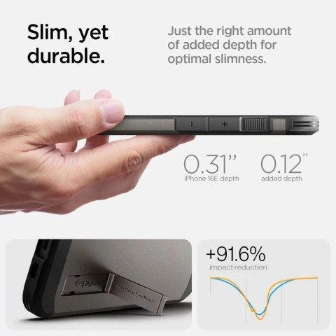Spigen Etui do iPhone 16E Spigen Tough Armor Mag MagSafe Gunmetal Spigen Etui do iPhone 16E Spigen Tough Armor Mag MagSafe Gunmetal