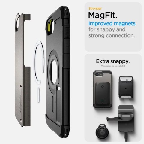 Spigen Etui do iPhone 16E Spigen Tough Armor Mag MagSafe Gunmetal Spigen Etui do iPhone 16E Spigen Tough Armor Mag MagSafe Gunmetal