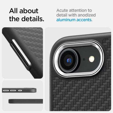 Spigen Etui do iPhone 16e Spigen Enzo Aramid Mag MagSafe Matte Black Spigen Etui do iPhone 16e Spigen Enzo Aramid Mag MagSafe Matte Black