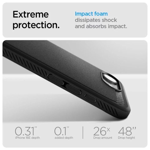 Spigen Etui do iPhone 16e Spigen Rugged Armor Mag MagSafe Matte Black Spigen Etui do iPhone 16e Spigen Rugged Armor Mag MagSafe Matte Black